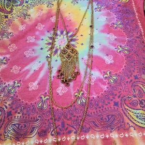 Vintage Boldette Long Layered Necklace